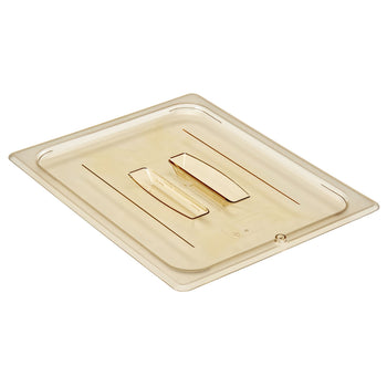 (6 szt.) CAMBRO | H-PAN™ - Żaroodporne płaskie pokrywki GN 1/2 - z uchwytem - bursztynowe - Prime Gastro
