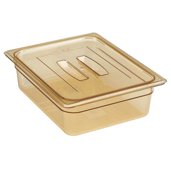 (6 szt.) CAMBRO | H-PAN™ - Żaroodporne płaskie pokrywki GN 1/2 - z uchwytem - bursztynowe - Prime Gastro