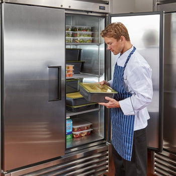 (6 szt.) CAMBRO | H-PAN™ - Żaroodporne płaskie pokrywki GN 1/2 - z uchwytem - bursztynowe - Prime Gastro