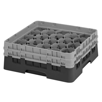 CAMBRO | CAMRACK® - kosz do mycia szklanek 1/1 z 2 przedłużkami - 500x500mm - 20 przegródek - Czarny - Prime Gastro