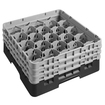 CAMBRO | CAMRACK® - kosz do mycia szklanek 1/1 z 3 przedłużkami - 500x500mm - 20 przegródek - Czarny - Prime Gastro