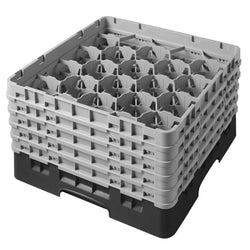 CAMBRO | CAMRACK® - kosz do mycia szklanek 1/1 z 5 przedłużkami - 500x500mm - 20 przegródek - Czarny
