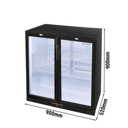 GASTRO - COOL | Chłodziarka barowa - 900 mm - 200 litrów - z 2 szklanymi drzwiami - czarna