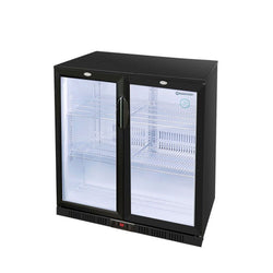 GASTRO - COOL | Chłodziarka barowa - 900 mm - 200 litrów - z 2 szklanymi drzwiami - czarna