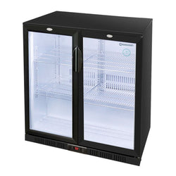 GASTRO - COOL | Chłodziarka barowa - 900 mm - 200 litrów - z 2 szklanymi drzwiami - czarna