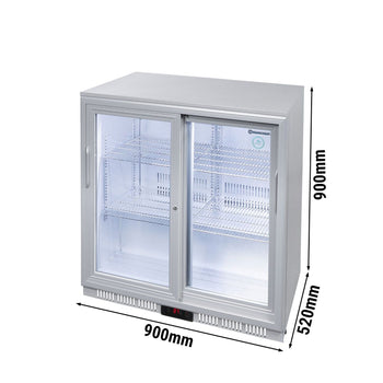 GASTRO-COOL | Chłodziarka barowa - 900 mm - 200 litrów - z 2 przesuwanymi szklanymi drzwiami - srebrna - Prime Gastro