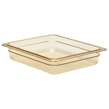 (6 szt.) CAMBRO | H-PAN™ - Żaroodporne pojemniki GN 1/2 - Bursztynowy - Głębokość 65 mm - Prime Gastro