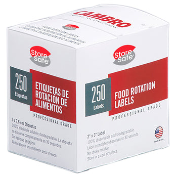 (6 sztuk) CAMBRO | StoreSafe® Etykiety rotacyjne - 250 etykiet na rolce - Prime Gastro