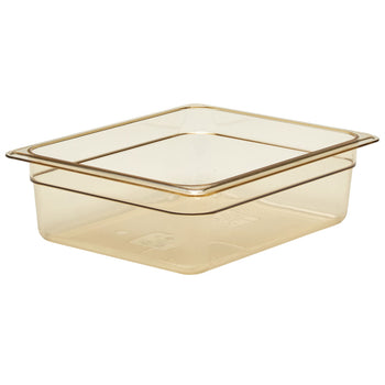(6 szt.) CAMBRO | H-PAN™ - Żaroodporne pojemniki GN 1/2 - Bursztynowe - Głębokość 100 mm - Prime Gastro