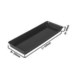 Prostokątna miska prezentacyjna - 530x200x40mm - Czarna