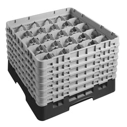 CAMBRO | CAMRACK® - kosz do mycia szklanek 1/1 z 6 przedłużkami - 500x500mm - 25 przegródek - Czarny