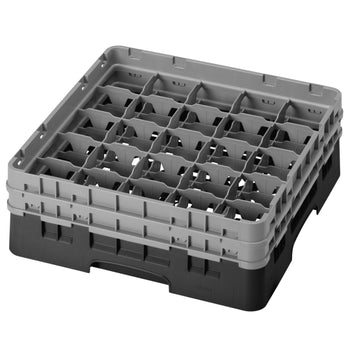 CAMBRO | CAMRACK® - kosz do mycia szklanek 1/1 - 25 przegródek - z 2 przedłużkami - 500x500mm - Czarny - Prime Gastro