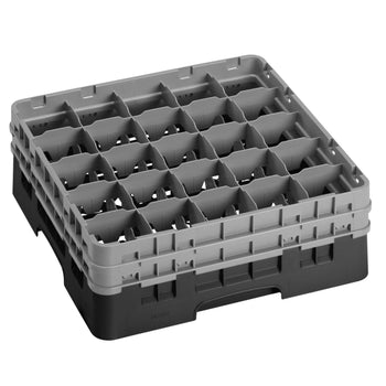 CAMBRO | CAMRACK® - kosz do mycia szklanek 1/1 - 25 przegródek - z 2 przedłużkami - 500x500mm - Czarny - Prime Gastro