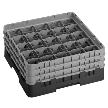 CAMBRO | CAMRACK® - kosz do mycia szklanek 1/1 - 25 przegródek - z 3 przedłużkami - 500x500mm - Czarny - Prime Gastro