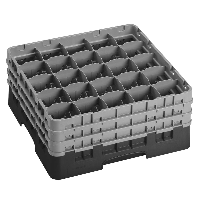 CAMBRO | CAMRACK® - kosz do mycia szklanek 1/1 - 25 przegródek - z 3 przedłużkami - 500x500mm - Czarny