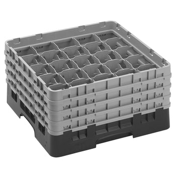 CAMBRO | CAMRACK® - kosz do mycia szklanek 1/1 - 25 przegródek - z 4 przedłużkami - 500x500mm - Czarny - Prime Gastro