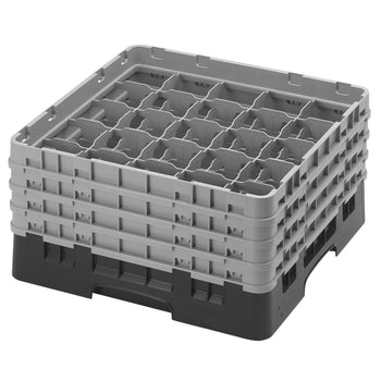 CAMBRO | CAMRACK® - kosz do mycia szklanek 1/1 - 25 przegródek - z 4 przedłużkami - 500x500mm - Czarny - Prime Gastro