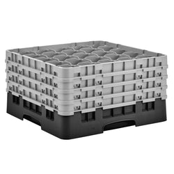 CAMBRO | CAMRACK® - kosz do mycia szklanek 1/1 z 4 przedłużkami - 500x500mm - 25 przegródek - Czarny