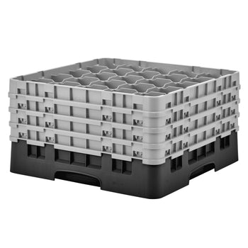 CAMBRO | CAMRACK® - kosz do mycia szklanek 1/1 z 4 przedłużkami - 500x500mm - 25 przegródek - Czarny - Prime Gastro