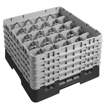CAMBRO | CAMRACK® - kosz do mycia szklanek 1/1 z 5 przedłużkami - 500x500mm - 25 przegródek - Czarny - Prime Gastro