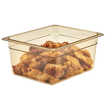 (6 szt.) CAMBRO | H-PAN™ - Żaroodporne pojemniki GN 1/2 - Bursztynowe - Głębokość 150 mm - Prime Gastro