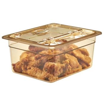 (6 szt.) CAMBRO | H-PAN™ - Żaroodporne pojemniki GN 1/2 - Bursztynowe - Głębokość 150 mm - Prime Gastro
