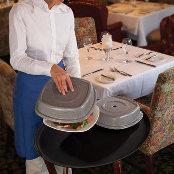 (6 szt.) CAMBRO | CAMTREAD® - Taca z włókna szklanego - owalna - 685x560mm - niskoprofilowa - czarna - Prime Gastro