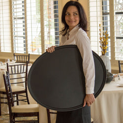 (6 szt.) CAMBRO | CAMTREAD® - Taca z włókna szklanego - owalna - 735x600mm - niskoprofilowa - czarna