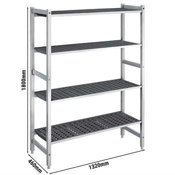 Aluminiowa półka podstawowa – 1320 x 1800 mm – nośność: 900 kg - Prime Gastro