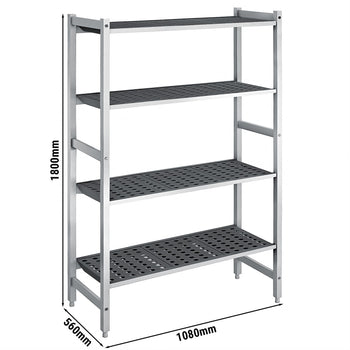 Aluminiowa półka podstawowa – 1080 x 1800 mm – nośność: 900 kg - Prime Gastro