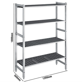 Aluminium Grundregal - 1200x1800mm - Tragkraft: 900 kg - Prime Gastro