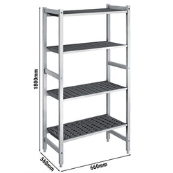 Aluminiowa półka podstawowa – 660 x 1800 mm – nośność: 900 kg