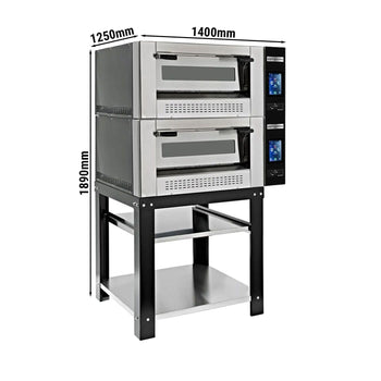 Gazowy piec do pizzy - 18 x 30 cm - Cyfrowy - włącznie z ramą podstawy - Prime Gastro
