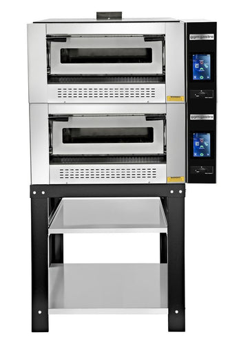 Gazowy piec do pizzy - 18 x 30 cm - Cyfrowy - włącznie z ramą podstawy - Prime Gastro