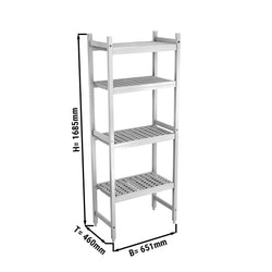 Aluminiowa półka podstawowa – 651 x 1685 mm – nośność: 450 kg