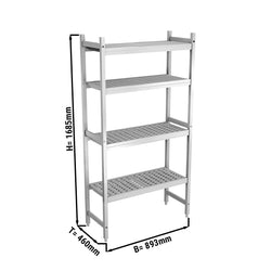 Aluminiowa półka podstawowa – 893 x 1685 mm – nośność: 450 kg