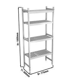 Aluminiowa półka podstawowa – 776 x 1800 mm – nośność: 600 kg