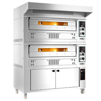 Gazowy piec do pizzy - 6+6x 33cm - Manualny - włącznie z okapem & garownikiem - Prime Gastro