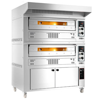 Gazowy piec do pizzy - 9+9x 33cm - Manualny - włącznie z okapem & garownikiem - Prime Gastro