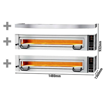 Elektryczny piec do pizzy Power - 9+9x 34cm - Cyfrowy - włącznie z okapem - Prime Gastro