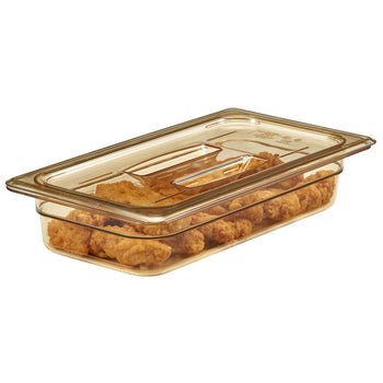 (6 szt.) CAMBRO | H-PAN™ - Żaroodporne płaskie pokrywki GN 1/3 - z uchwytem - bursztynowe - Prime Gastro