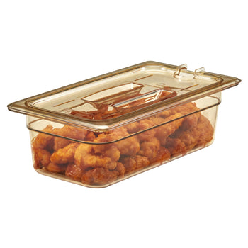 (6 szt.) CAMBRO | H-PAN™ - Żaroodporne pokrywki GN 1/3 - z wycięciem i uchwytem - bursztynowe - Prime Gastro