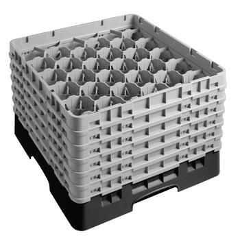 CAMBRO | CAMRACK® - kosz do mycia szklanek 1/1 z 6 przedłużkami - 500x500mm - 30 przegródek - Czarny - Prime Gastro