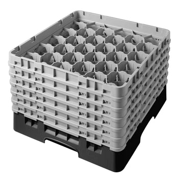 CAMBRO | CAMRACK® - kosz do mycia szklanek 1/1 z 6 przedłużkami - 500x500mm - 30 przegródek - Czarny - Prime Gastro