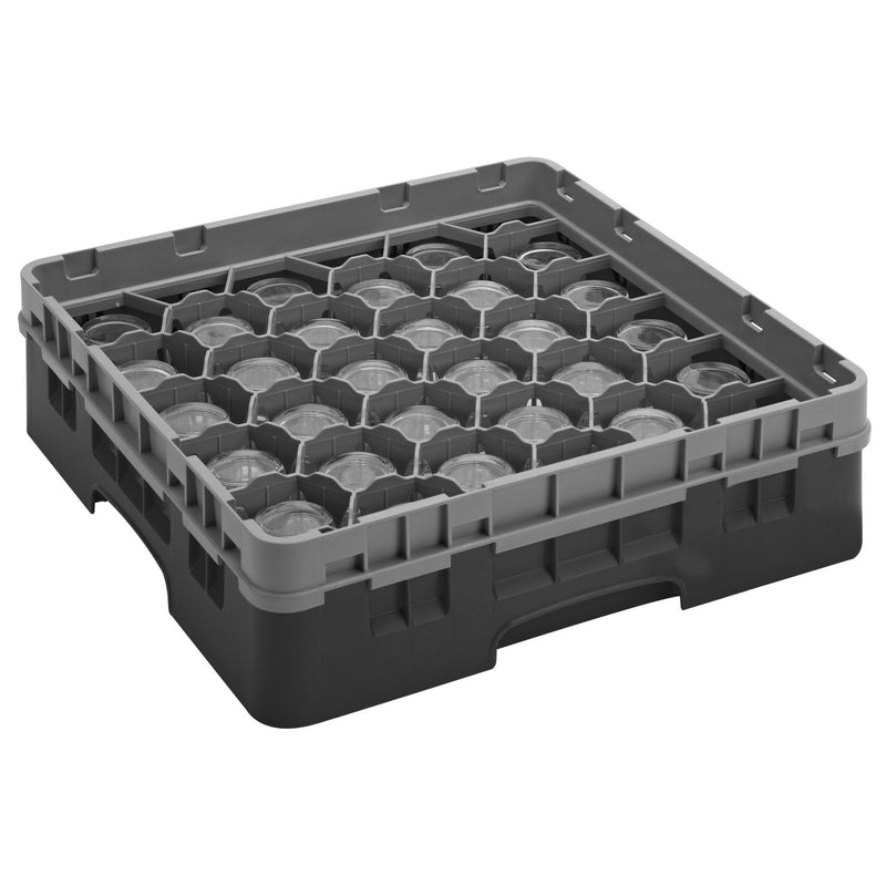 CAMBRO | CAMRACK® - kosz do mycia szklanek 1/1 z 1 przedłużką - 500x500mm - 30 przegródek - Czarny