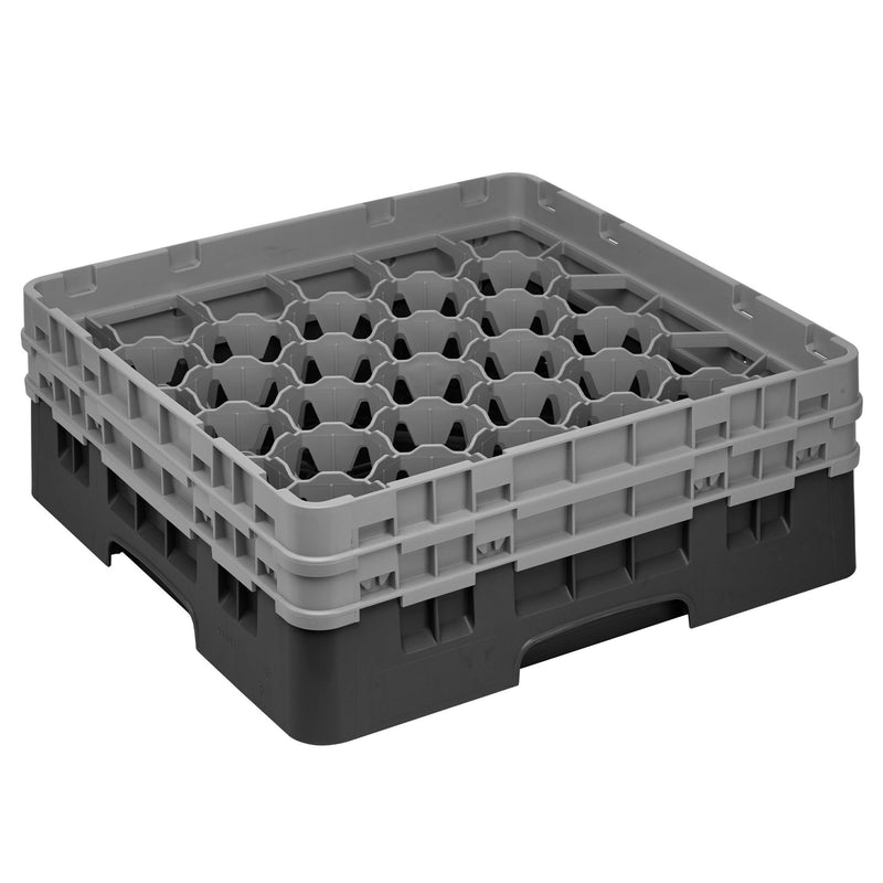 CAMBRO | CAMRACK® - kosz do mycia szklanek 1/1 z 2 przedłużkami - 500x500mm - 30 przegródek - Czarny