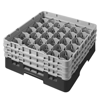 CAMBRO | CAMRACK® -kosz do mycia szklanek 1/1 z 3 przedłużkami - 500x500mm - 30 przegródek - Czarny - Prime Gastro