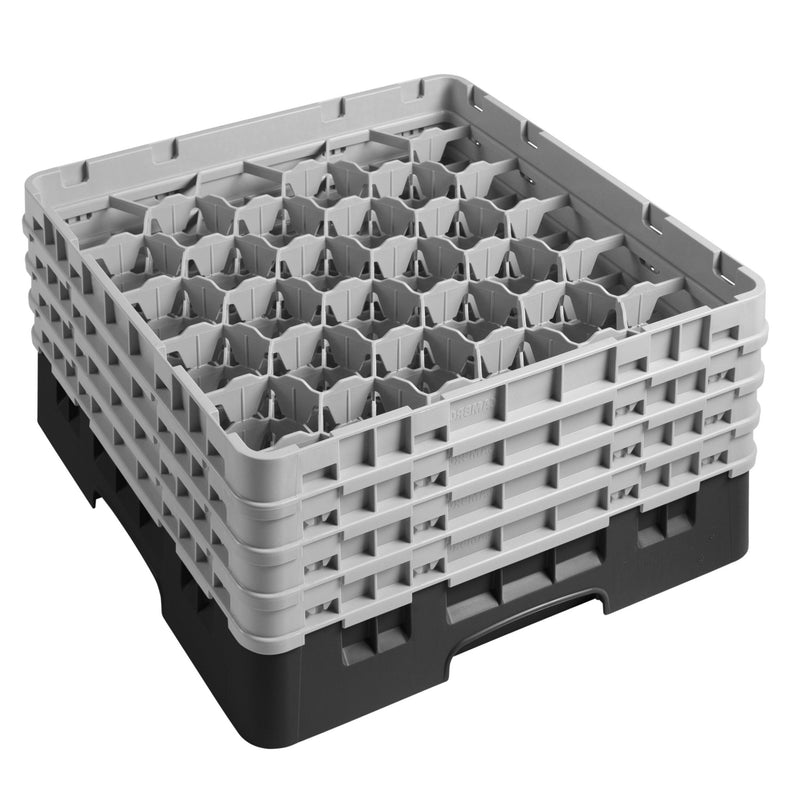 CAMBRO | CAMRACK® - kosz do mycia szklanek 1/1 z 4 przedłużkami - 500x500mm - 30 przegródek - Czarny