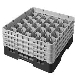 CAMBRO | CAMRACK® - kosz do mycia szklanek 1/1 z 4 przedłużkami - 500x500mm - 30 przegródek - Czarny
