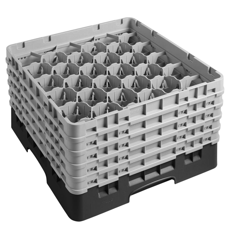 CAMBRO | CAMRACK® - kosz do mycia szklanek 1/1 z 5 przedłużkami - 500x500mm - 30 przegródek - Czarny